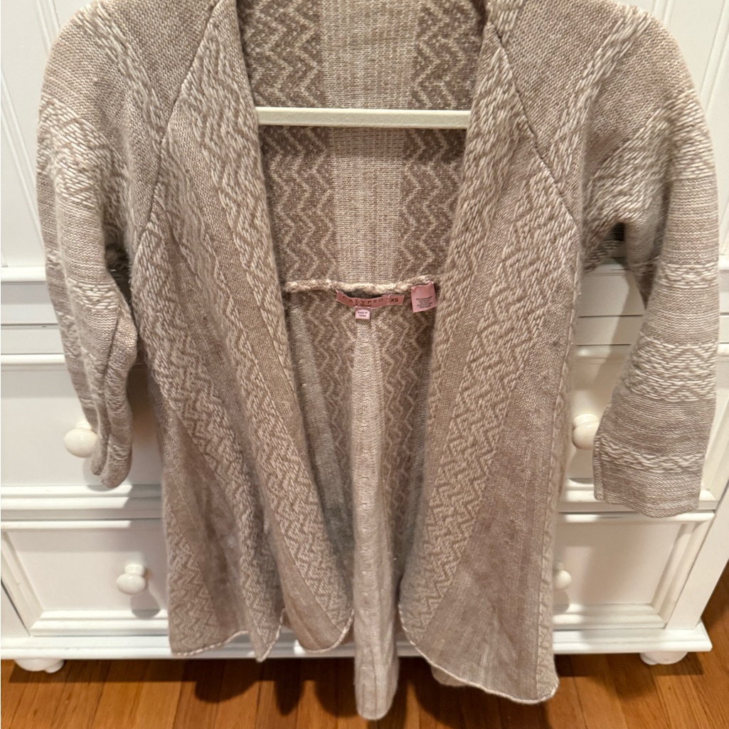 Calypso St. Barth Taupe Patterned Cardigan